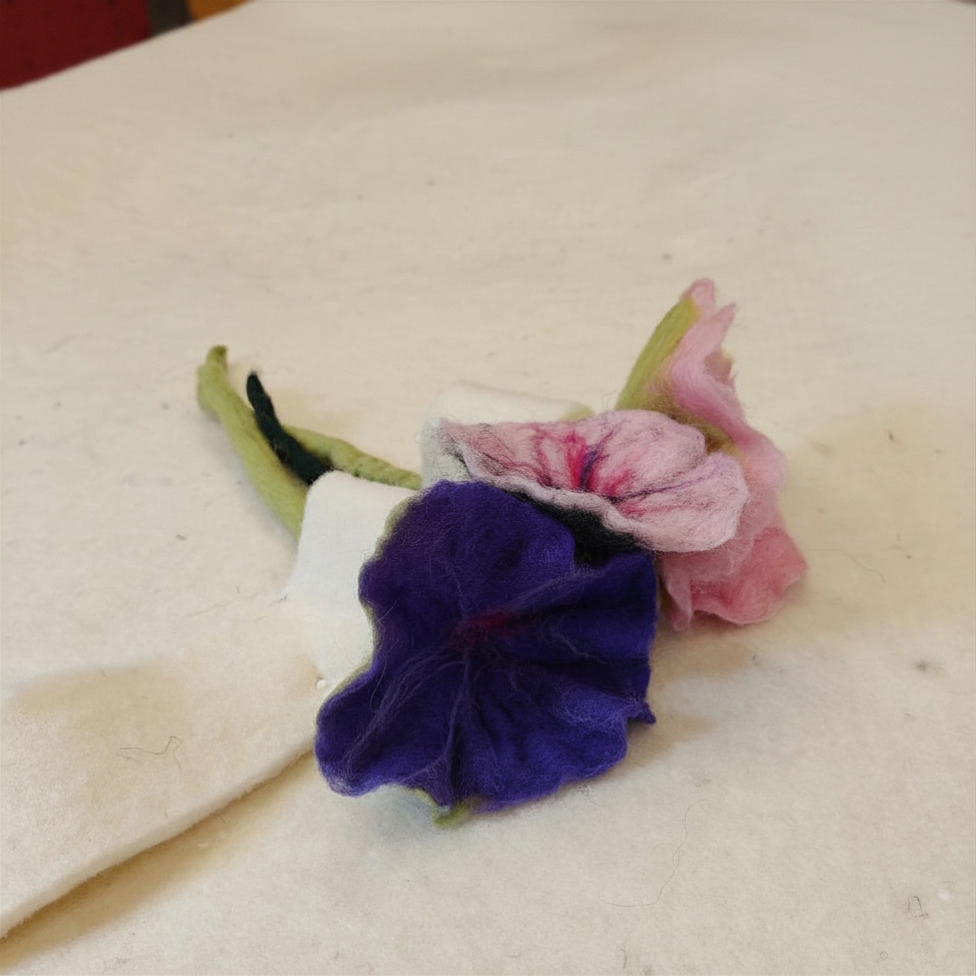 Uitvaartwade lijkwade van wol Flowers wolgoeroe (7b)