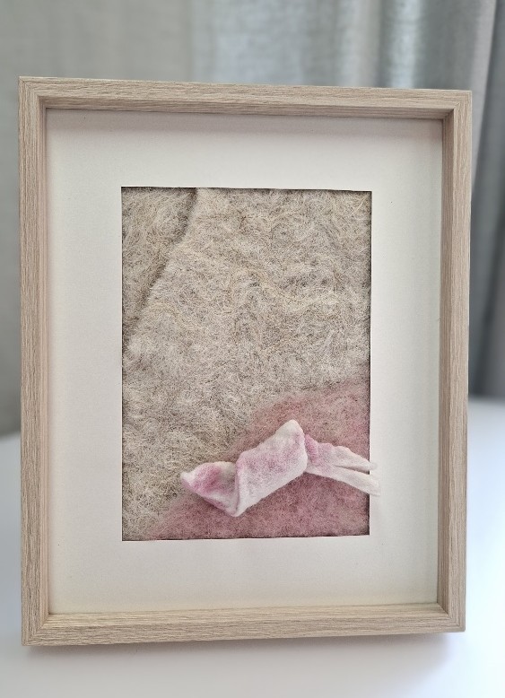 Wool art On my mind wool panel felted art _ Arte Cascada (1b)