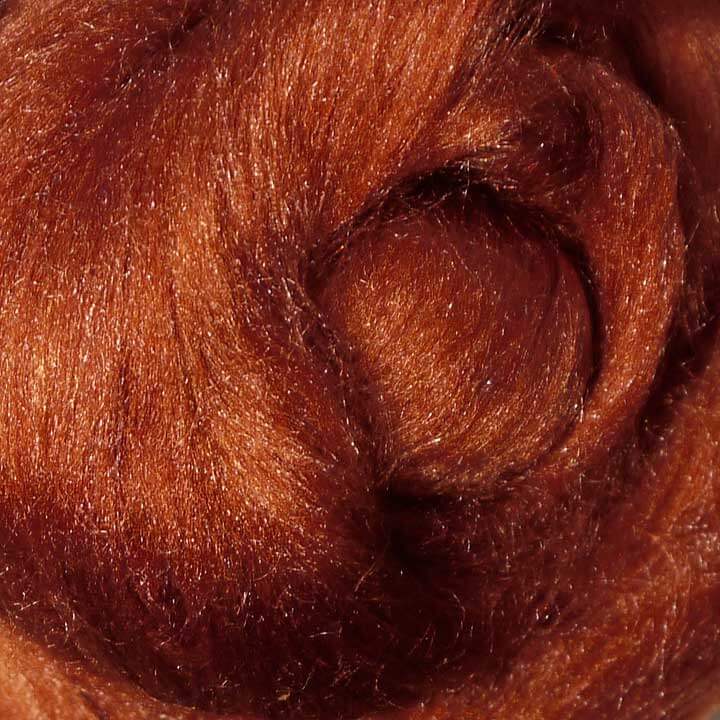 zijdevezel voor vilten zijdelont kopen winkel wolgoeroe roestbruin rust brown
