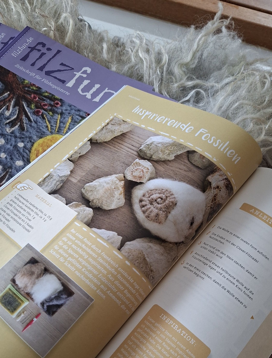 Filzfun viltmagazine vilten magazine nummer 92 herfst met naaldvilten ammoniet (2)b