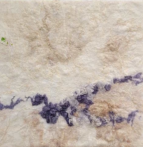 Wool art wool painting acoustic panel Divine flow_Arte Cascada (5c)